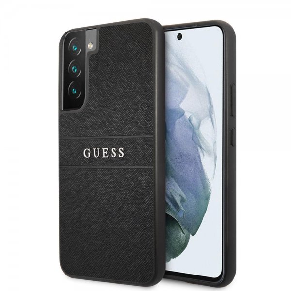 Guess Samsung Galaxy S22 Plus Suojakuori Saffiano Metal Logo Musta