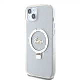 Guess iPhone 15 Plus Suojakuori Sormusteline Glitter MagSafe Läpinäkyvä