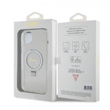 Guess iPhone 15 Plus Suojakuori Sormusteline Glitter MagSafe Läpinäkyvä