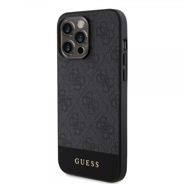 Guess iPhone 15 Pro Max Kuori Bottom Stripe MagSafe Musta