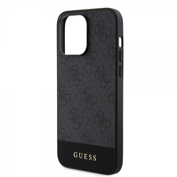 Guess iPhone 15 Pro Max Kuori Bottom Stripe MagSafe Musta