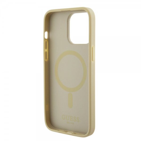 Guess iPhone 15 Pro Max Saffiano MagSafe -suojakuori, beige