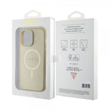 Guess iPhone 15 Pro Max Saffiano MagSafe -suojakuori, beige