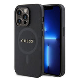 Guess iPhone 15 Pro Max Saffiano MagSafe Musta Kuori