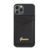 Guess Magneettinen Korttikotelo Metal Logo MagSafe Musta
