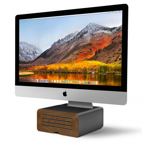 Twelve South HiRise Pro -näyttöteline, musta/ruskea puu