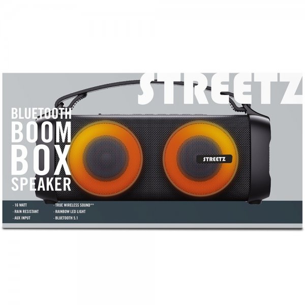 Streetz B100 Bluetooth-Boombox-kaiutin Musta