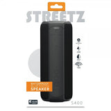 Streetz Kaiutin S400 Waterproof Bluetooth Speaker, musta