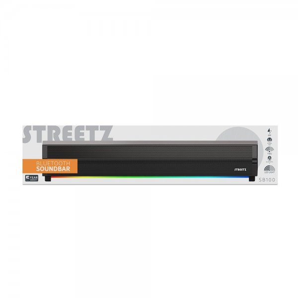 Streetz-kaiutin SB100 Bluetooth-soundbar, musta