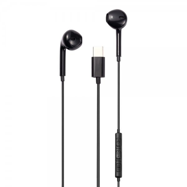 Streetz Kuulokkeet C200 Semi-In-Ear Headset USB-C Musta