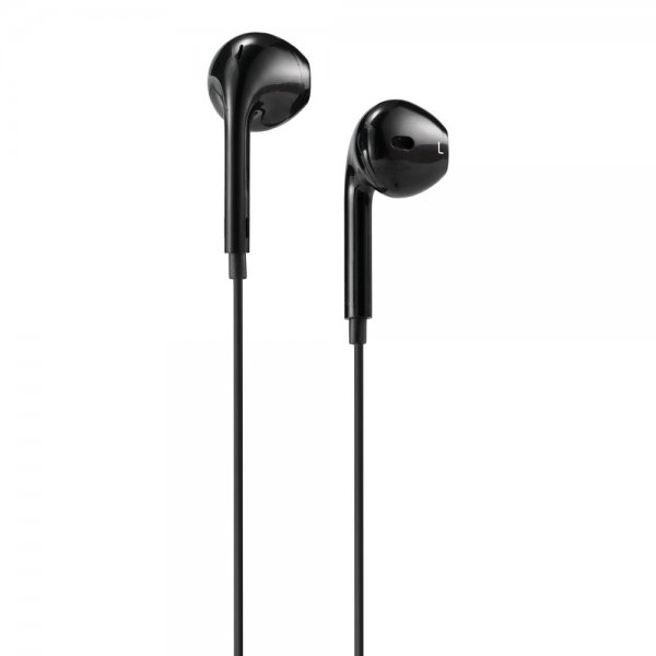 Streetz E100 Semi-In-Ear-nappikuulokkeet, 3,5 mm, musta