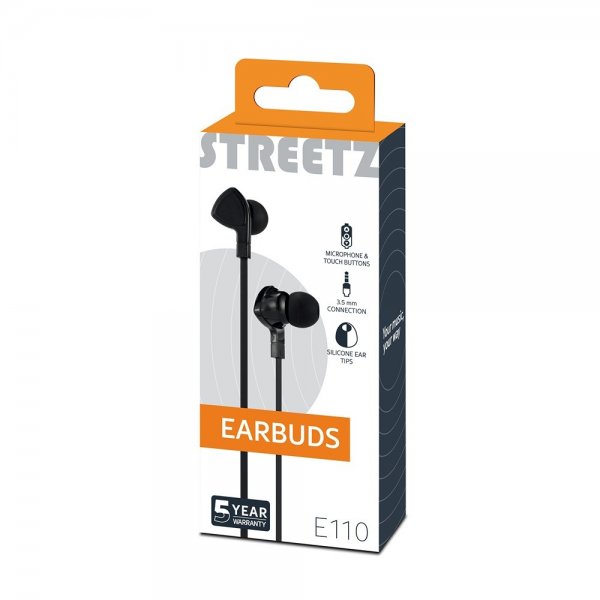 Streetz Kuulokkeet E110 Nappikuulokkeet 3.5mm Musta