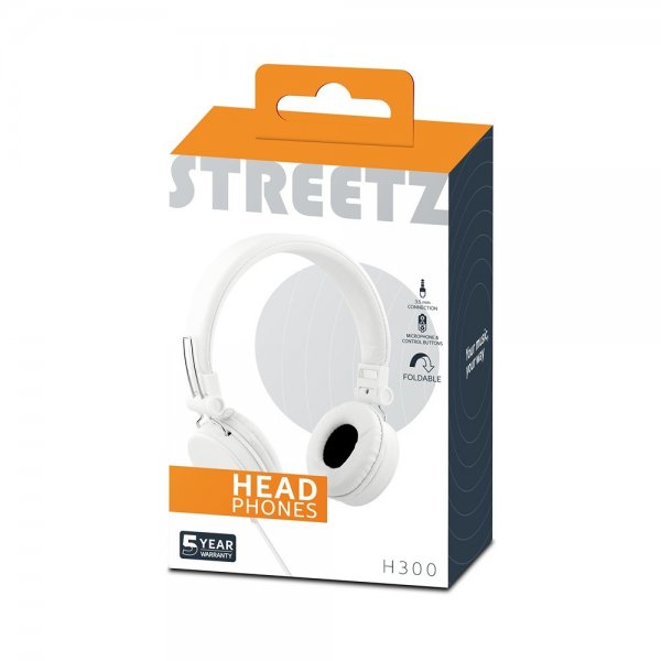 Streetz Kuulokkeet H300 Kuulokkeet 3.5mm Valkoinen