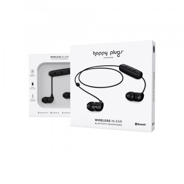 Happy Plugs Nappikuulokkeet In-Ear Langattomat Musta