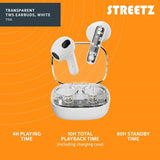 Streetz Kuulokkeet T150 Läpinäkyvät True Wireless Nappikuulokkeet Valkoinen