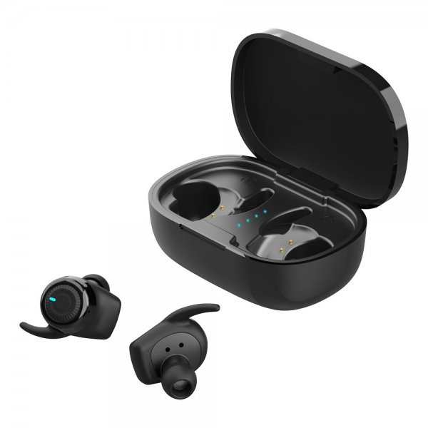 Streetz-kuulokkeet T220 langattomat nappikuulokkeet Stay-In-Ear, musta