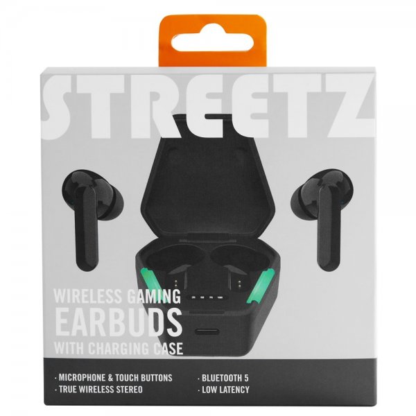 Streetz Kuulokkeet T300 Langattomat Gaming-nappikuulokkeet Musta