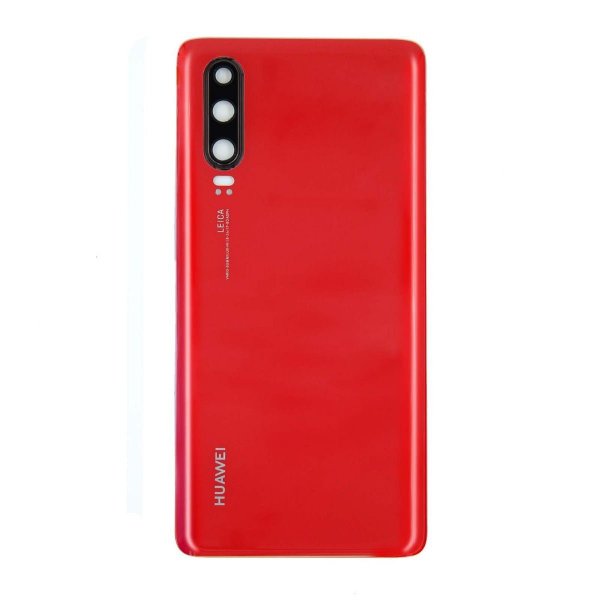 Huawei P30 Takalasi/Akkukansi - Punainen