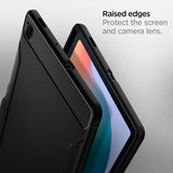 Spigen Samsung Galaxy Tab S6 Lite Suojakuori Rugged Armor Musta