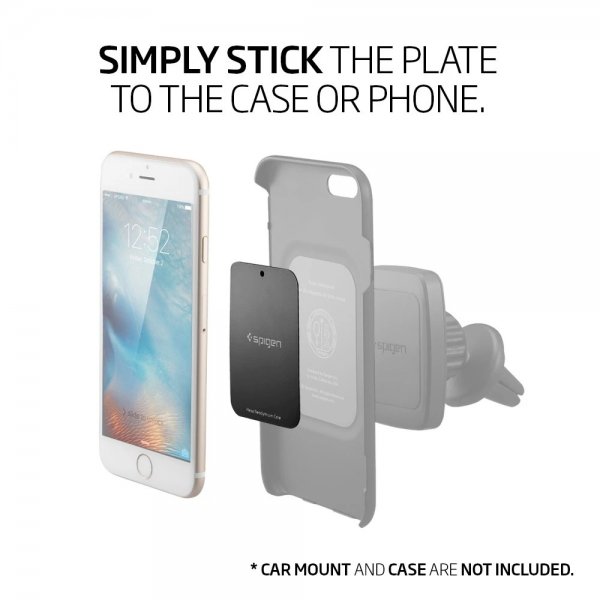Spigen Kuel auton pidikkeen metallilevyt, 4 kpl, musta
