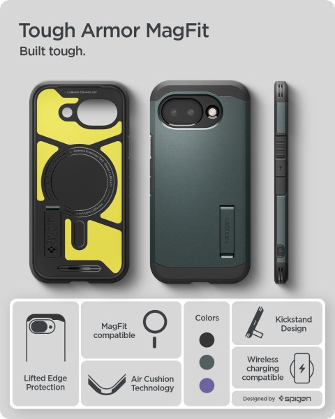 Spigen Google Pixel 10a Kuori Tough Armor MagFit Abyss Green