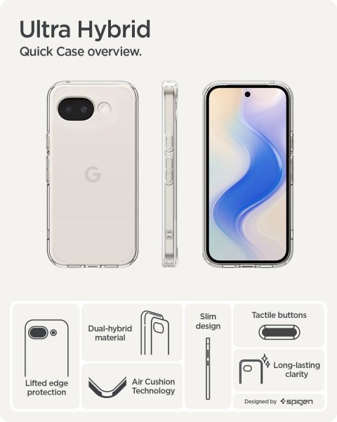 Spigen Google Pixel 10a Kuori Ultra Hybrid Crystal Clear