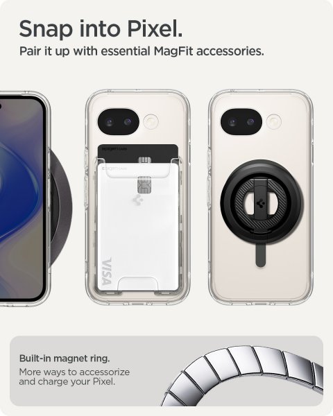 Spigen Google Pixel 10a -suojakuori Ultra Hybrid MagFit Clear Graphite