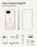 Spigen Google Pixel 10a -suojakuori Ultra Hybrid MagFit Clear White