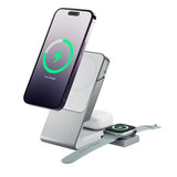 ALOGIC Matrix 3-in-1 magneettinen lataustelakka Apple Watch -laturilla, valkoinen