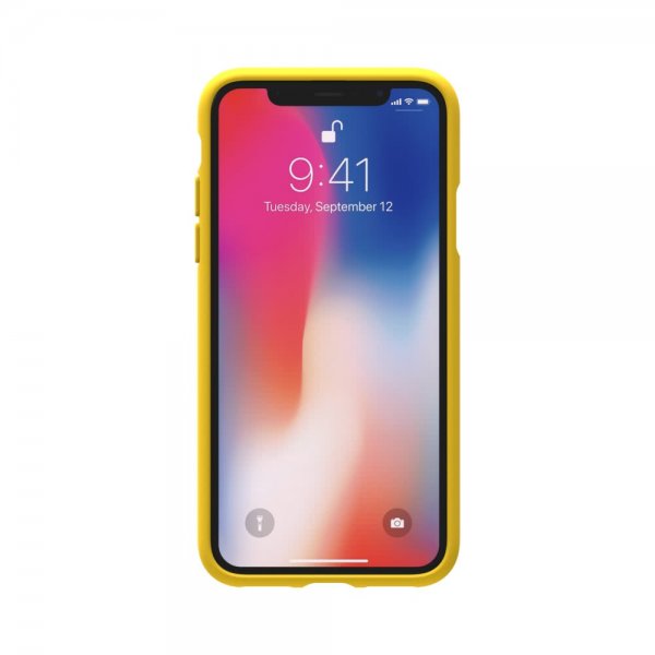 Adidas iPhone X/Xs -kuori TAI muotoonvalettu kangaskotelo FW19 keltainen