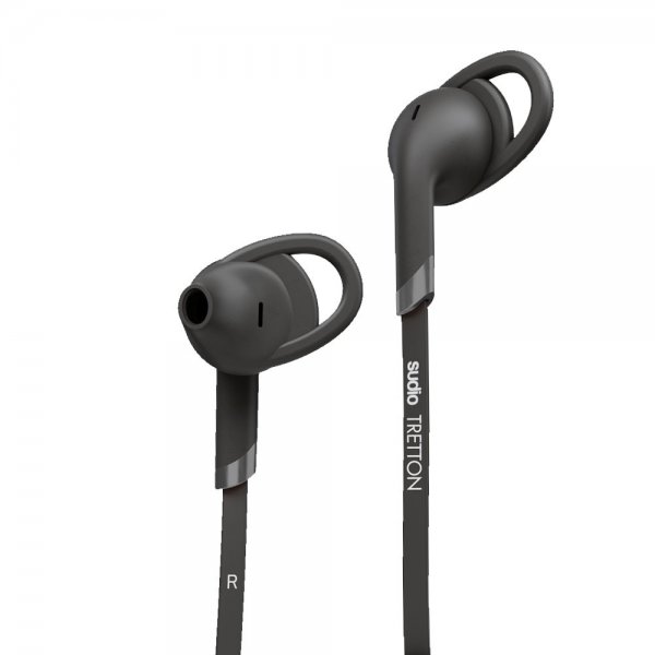 Sudio Tretton langattomat In-Ear-urheilunappikuulokkeet korvasiivekkeillä, musta