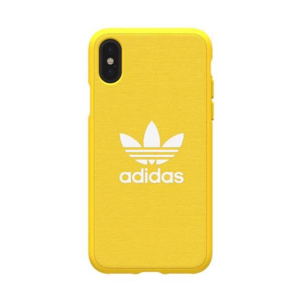 Adidas iPhone X/Xs -kuori TAI muotoonvalettu kangaskotelo FW19 keltainen