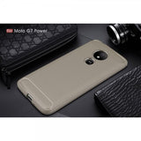 Mofi Motorola Moto G7 Power -kuori harjattu hiilikuitukuvio harmaa