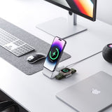 ALOGIC Matrix 3-in-1 magneettinen lataustelakka Apple Watch -laturilla, valkoinen