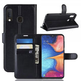 Samsung Galaxy A20E Kotelo Litsi Musta