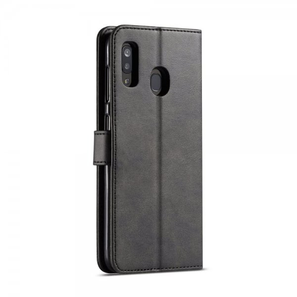 Lc.Imeeke Samsung Galaxy A20E Lompakkokotelo Korttipaikat Jalustaominaisuus Musta