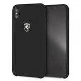 Ferrari iPhone Xs Max -silikonikuori Ferrari-logolla, musta