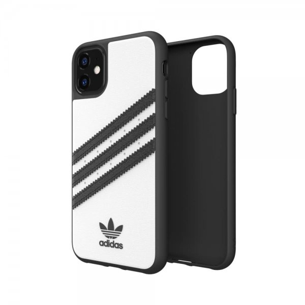 Adidas iPhone 11 -suojakuori, Moulded Case PU FW19, valkoinen/musta