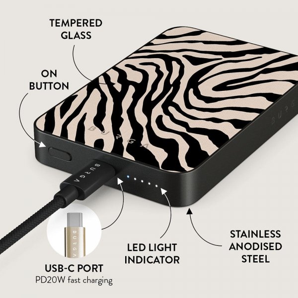 Burga Powerbank MagSafe 5000 mAh Imperial Metallinharmaa
