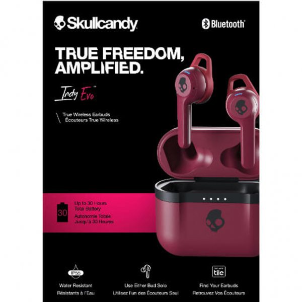 Skullcandy Indy Evo -kuulokkeet, nappikuulokkeet, täysin langattomat, punainen