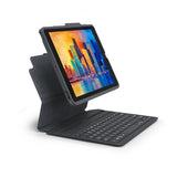 ZAGG iPad 10.2 (gen 7/8/9) Kotelo näppäimistöllä Pro Keys Musta Pohjoismainen harmaa