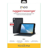 ZAGG iPad 10.2 -kotelo näppäimistöllä Rugged Messenger Keyboard Charcoal