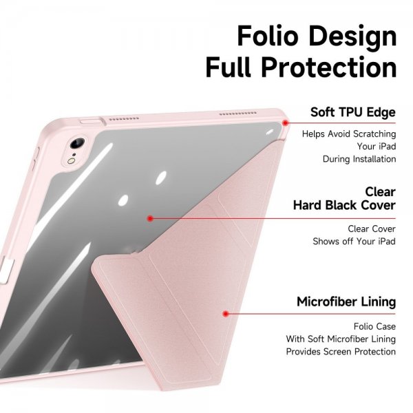Dux Ducis iPad 10.9 (10. sukupolvi)/iPad 11 (A16) kotelo, Magi Series, vaaleanpunainen