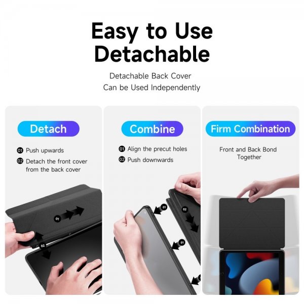 Dux Ducis iPad 10.9 (10. sukupolvi)/iPad 11 (A16) kotelo Magic Series musta