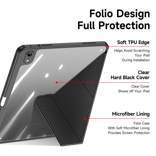 Dux Ducis iPad 10.9 (10. sukupolvi)/iPad 11 (A16) kotelo Magic Series musta