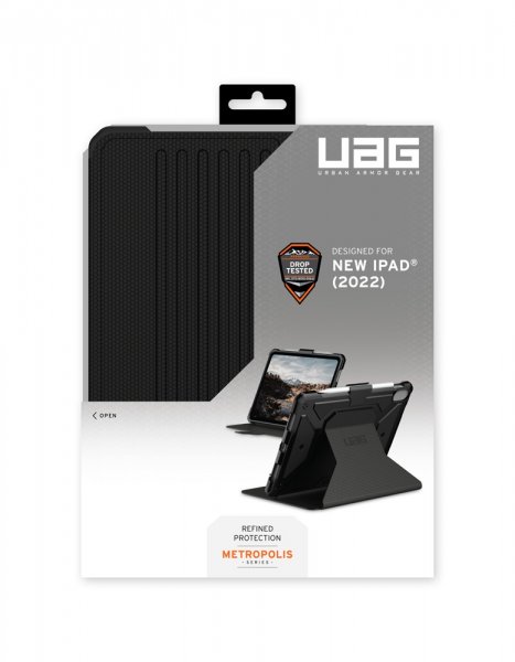 Urban Armor Gear (UAG) iPad 10.9 (10. sukupolvi)/iPad 11 (A16) Metropolis-suojakotelo, musta