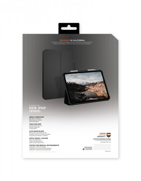 Urban Armor Gear (UAG) iPad 10.9 (gen 10)/iPad 11 (A16) Kotelo Plyo Folio Musta/Ice