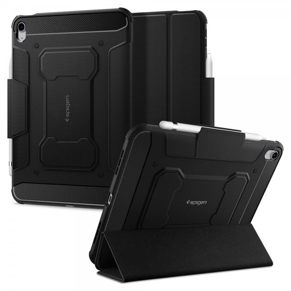 Spigen iPad 10.9 (10. sukupolvi)/iPad 11 (A16) Rugged Armor Pro -suojakuori, musta
