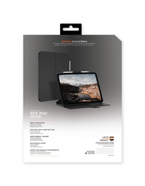 Urban Armor Gear (UAG) iPad 10.9 (10. sukupolvi)/iPad 11 (A16) Scout Folio -kotelo, musta/oliivi