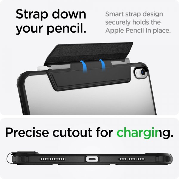 Spigen iPad 10.9 (10. sukupolvi)/iPad 11 (A16) Ultra Hybrid Pro -suojakuori, musta